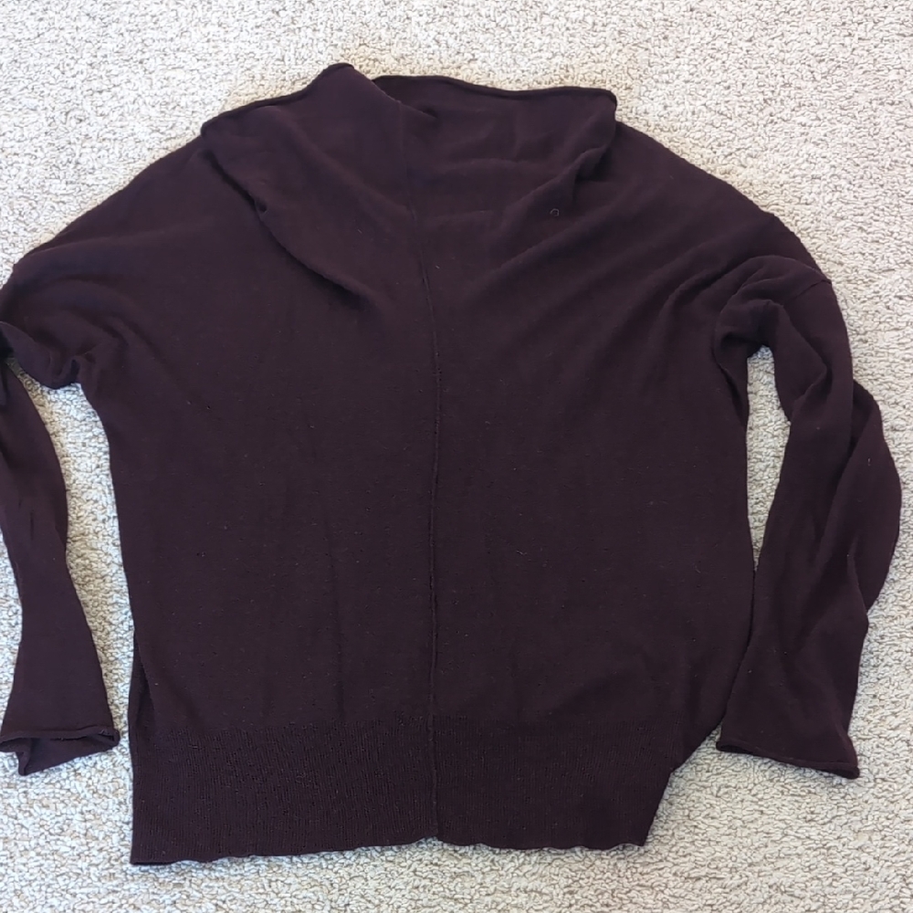 Elegant Plum Cowl Neck Sweater